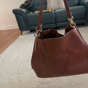 Elegant Brown Leather COACH   Women's Bag